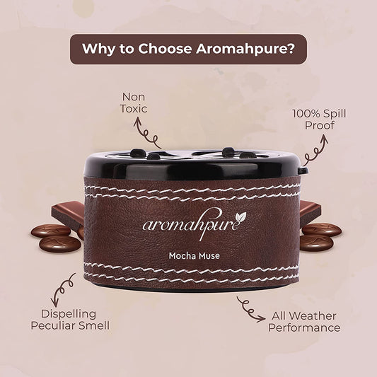 Aromahpure Dashboard Car Perfume with 50 ML Anti Smoke Miniature, Coffee Fragrance Oil