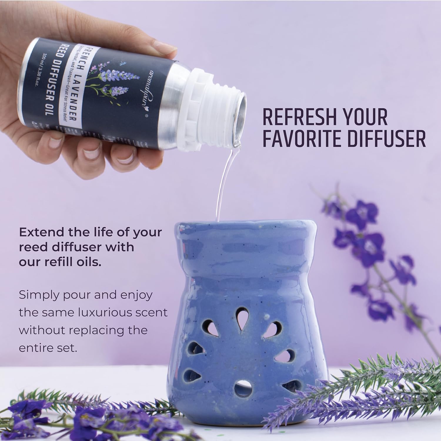 Aromahpure Lavender Aroma oil with Diffuser