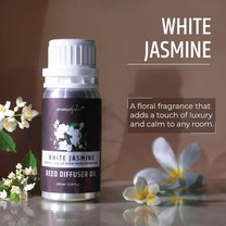 Aromahpure Reed Diffuser Oil 100ml | White Jasmine Fragrance Refill Reed Oil for Diffuser Set | IFRA-compliant Reed Diffuser Oil for home & Bathroom Fragrance Diffusers | Reed sticks not included