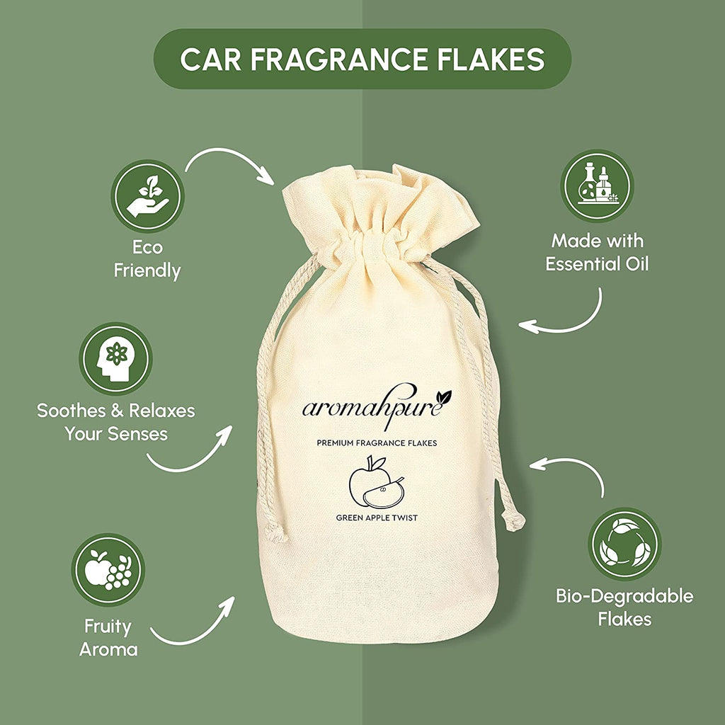 car perfume flakes green apple features