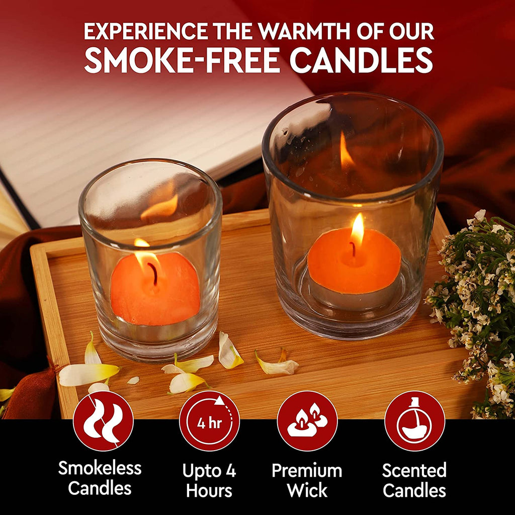 Aromahpure Scented Soy Wax Tealight Candles (10 g) (Orange) Pack of 20