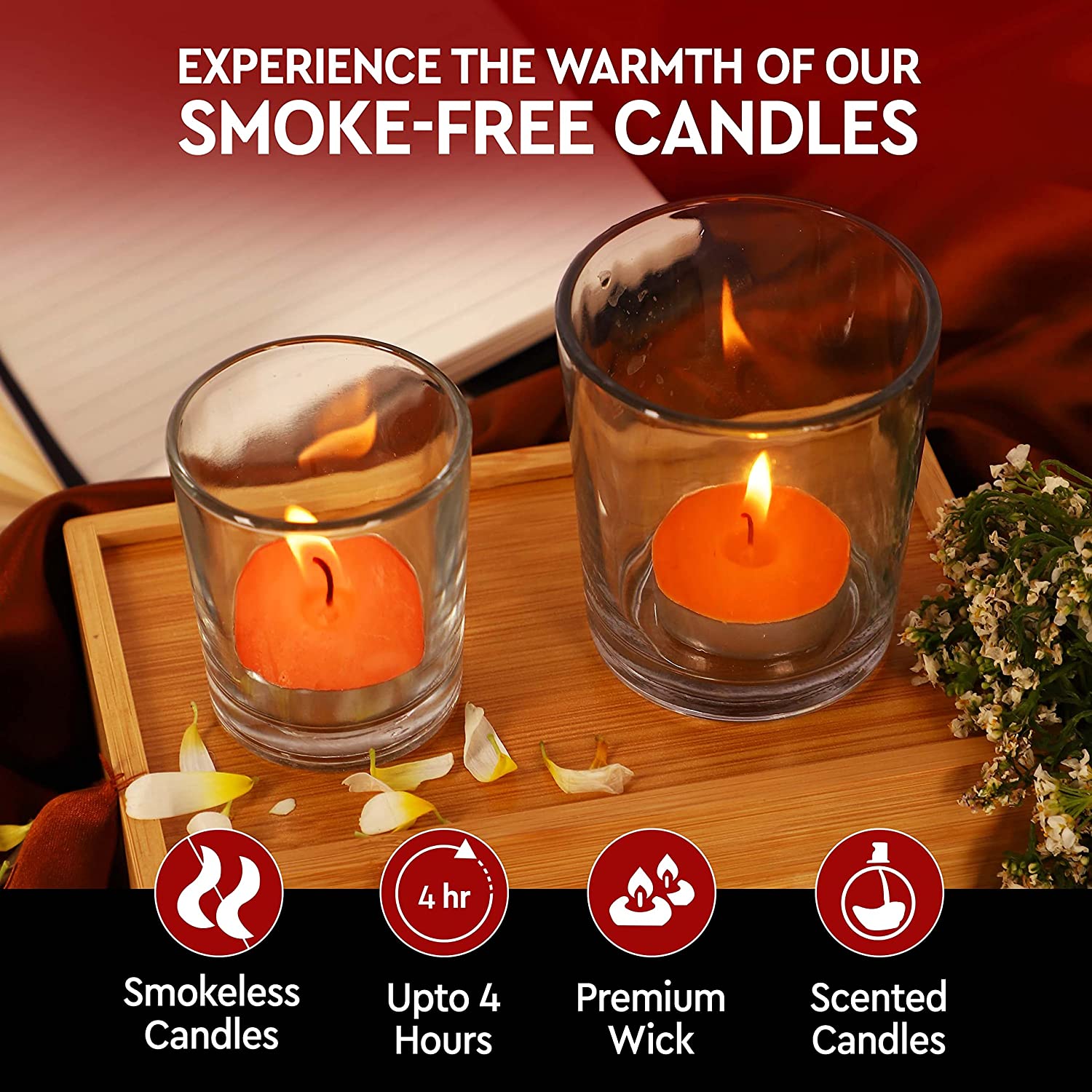Aromahpure Scented Soy Wax Tealight Candles (10 g) (Orange) Pack of 20
