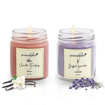 Aromahpure Soy Wax Round Jar 100ml Candles, 54 Hours Burning Time Guaranteed (Joyful Lavender, Vanilla Fantasy)