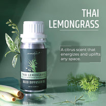 Aromahpure Reed Diffuser Oil 100ml |Lemongrass Fragrance Refill Reed Oil for Diffuser Set | IFRA-compliant Reed Diffuser Oil for home & Bathroom Fragrance Diffusers | Reed sticks not included