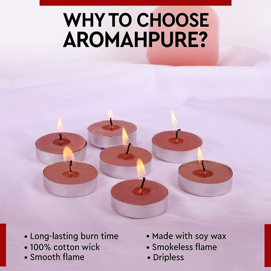 Aromahpure Scented Soy Wax Tealight Candles (10 Grams) (Vanilla) Pack of 20