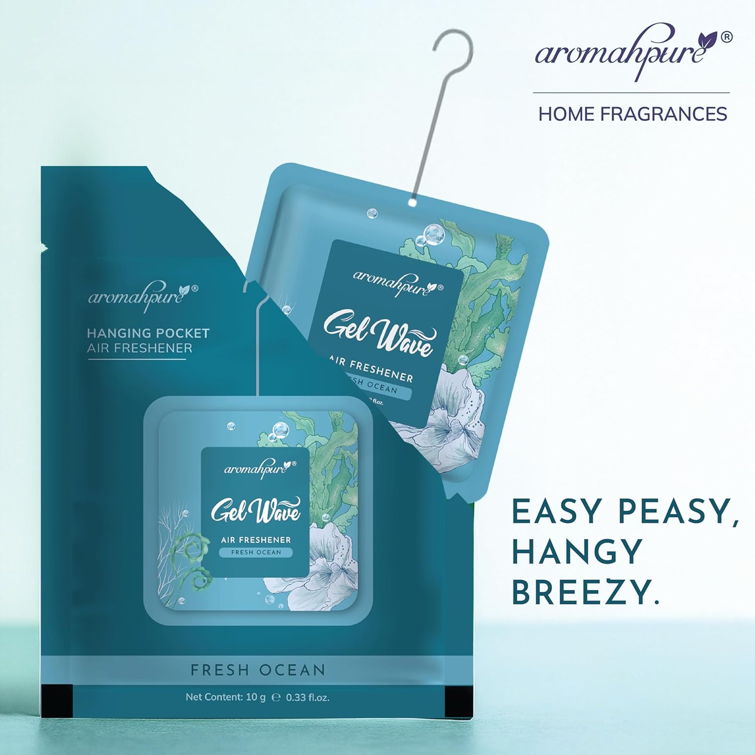 Easy hanging Gel wave air freshener OCean fragrance