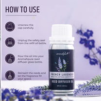Aromahpure Reed Diffuser Oil 100ml | Lavender Fragrance Refill Reed Oil for Diffuser Set | IFRA-compliant Reed Diffuser Oil for home & Bathroom Fragrance Diffusers | Reed sticks not included