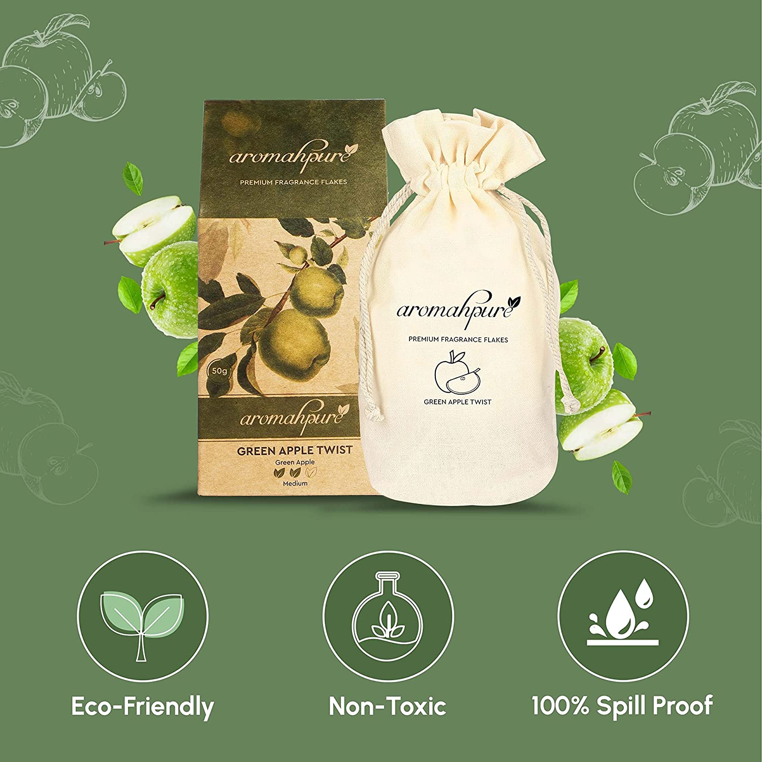 Non toxic green apple car perfume flakes