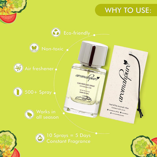 Aromahpure Aromatic Car Perfume Spray with Hanging Card (Sparkling Spell)