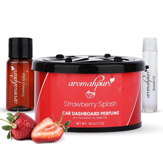 Aromahpure Dashboard Car Perfume with 50 ML Fruity Miniature, Strawberry Fragrance Oil
