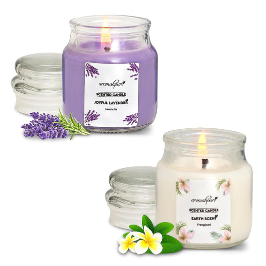 Aromahpure Soy Wax Yankee Jar Candles, 50 Hours Burning Time Guaranteed (Joyful Lavender, Earth Scent)