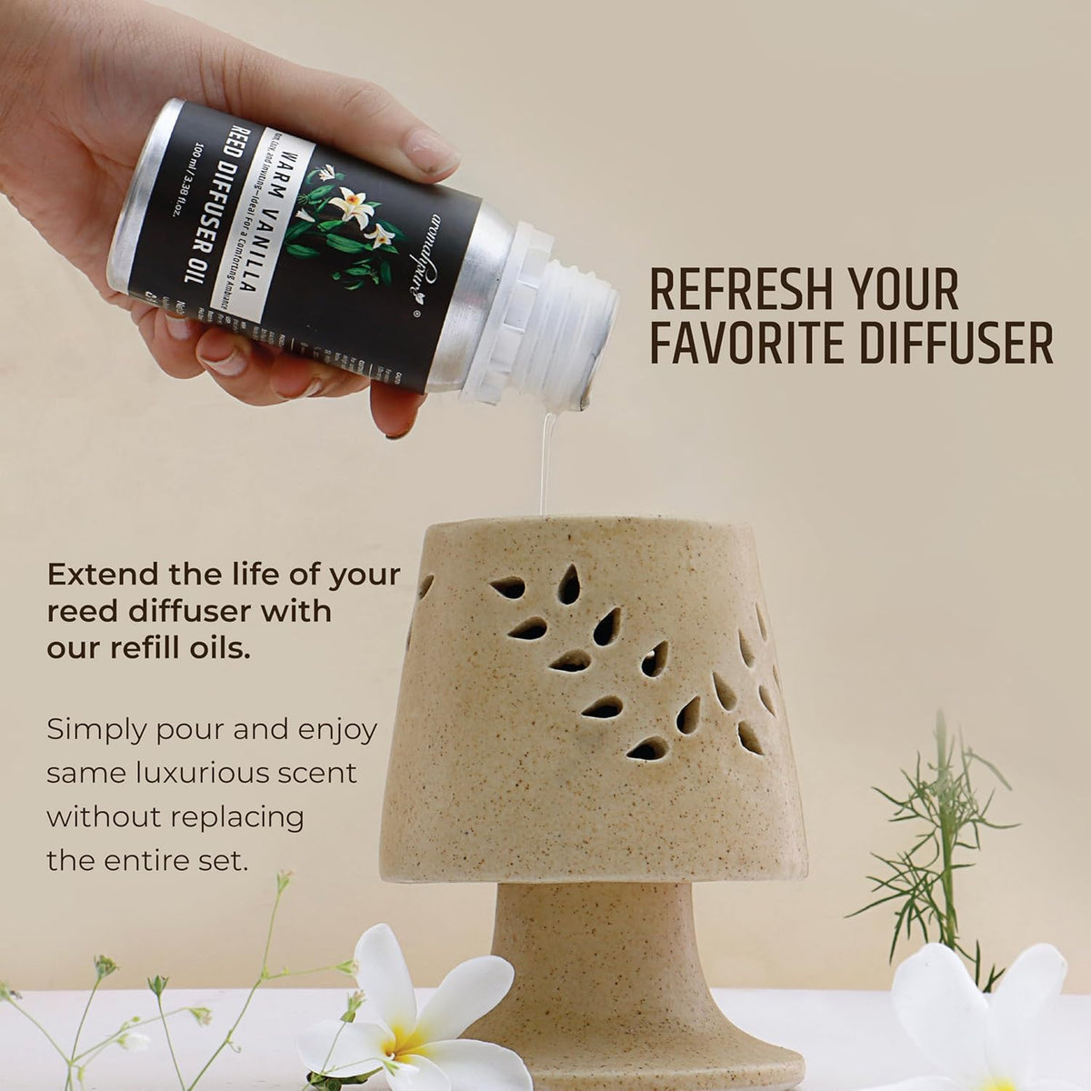Reed Oil - Aroma oil for Reed Diffuser | Warm Vanilla | 100 ml