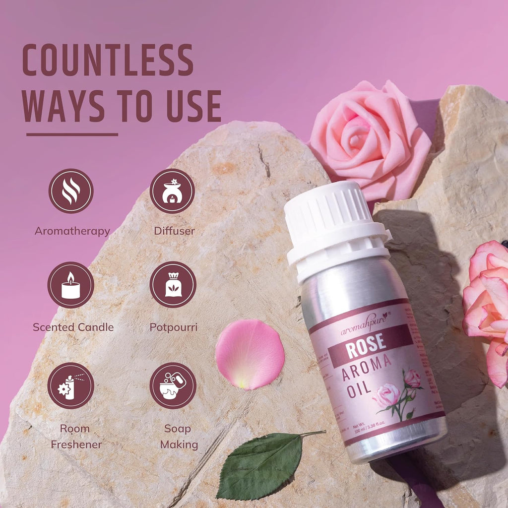 Rose aroma oil uses - scented candle, diffuser, potpourri, room freshener