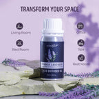 Use Lavender fragrance oil with diffuser at living room, bedroom, office, spa & more.