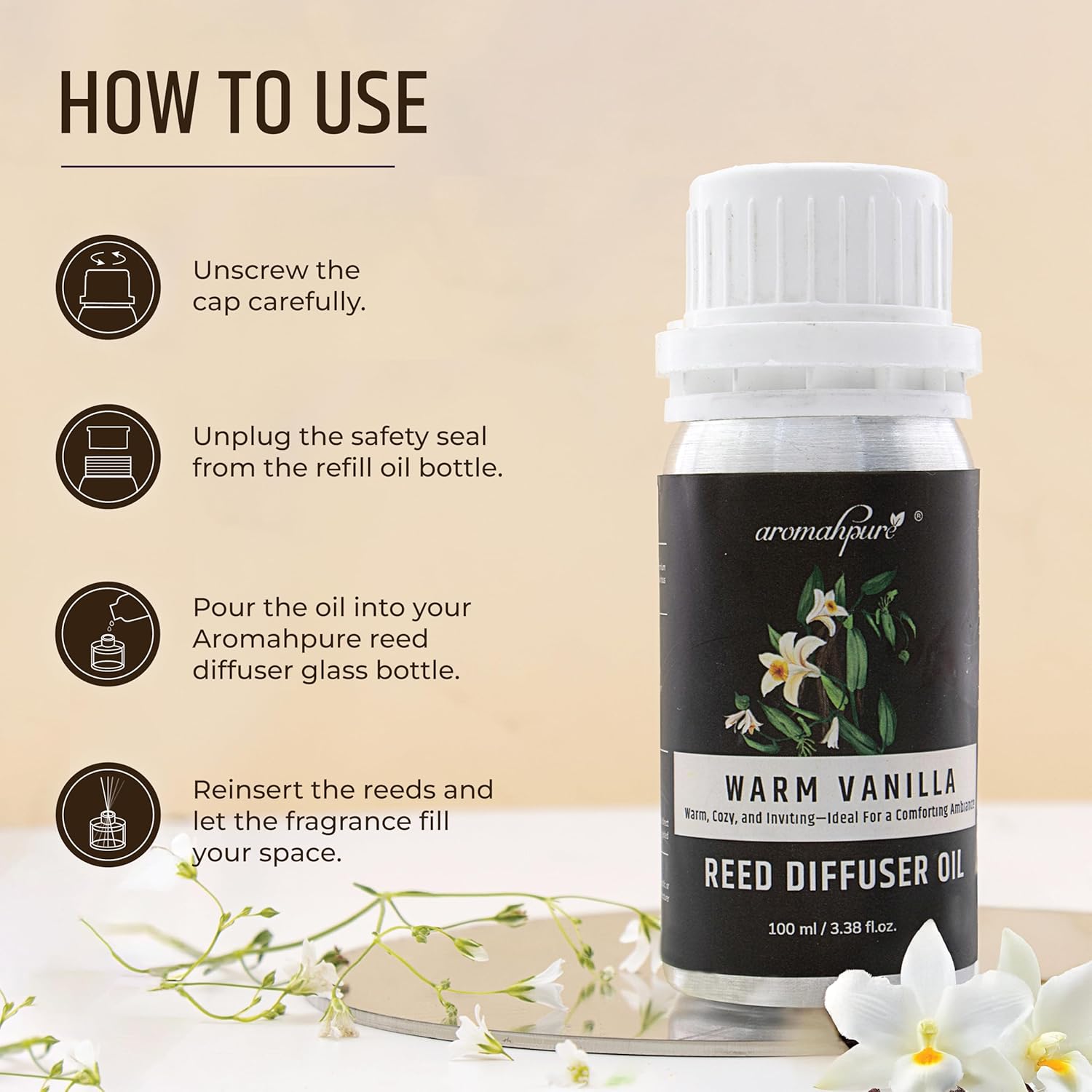 Reed Oil - Aroma oil for Reed Diffuser | Warm Vanilla | 100 ml