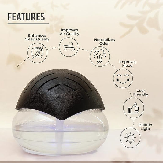 Aromahpure Air Revitalizer |1800ml | Black | Air Humidifier with Built-in Blue LED Light & Wide Coverage | Improves air Quality, Room Moisture, neutralize Perfect for Home & Office (Copy)