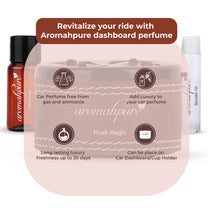 Aromahpure Dashboard Car Perfume with 50 ML Miniature Fragrance Oil (Musk, Greenapple)