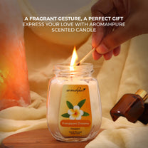 Aromahpure Soy Wax Big Octa Jar Candle, 84 Hours Burning Time Guaranteed (Frangipani Dreams, Charming Rose)