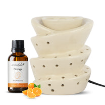 Brown Electric Ceramic Spiral Diffuser with 15 ml Fragrance Oil ( Zesty Orange )