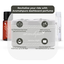 Aromahpure Dashboard Car Perfume with 50 ML Miniature Fragrance Oil (Jasmine, Blackcurrant)