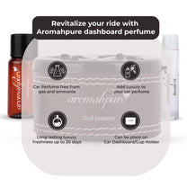 Aromahpure Dashboard Car Perfume with 50 ML Miniature Fragrance Oil (Oud Essence, Strawberry Splash)