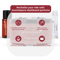 Aromahpure Dashboard Car Perfume with 50 ML Miniature Fragrance Oil (Vintage Romance, Strawberry Splash)