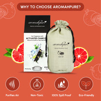 Aromahpure Premium Car Perfume Flakes with Activated Charcoal - Refreshing (Grapefruit)