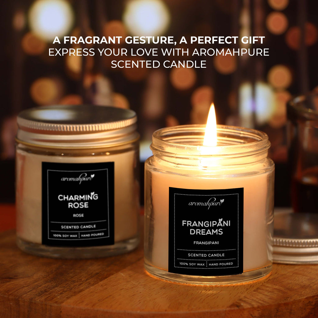 Aromahpure Scented Candle Rose Frangipani Jar