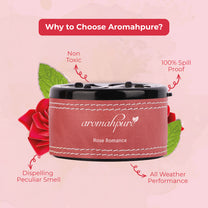 Aromahpure Dashboard Car Perfume with 50 ML Miniature Fragrance Oil (Rose, Watery, White Floral, Musk)