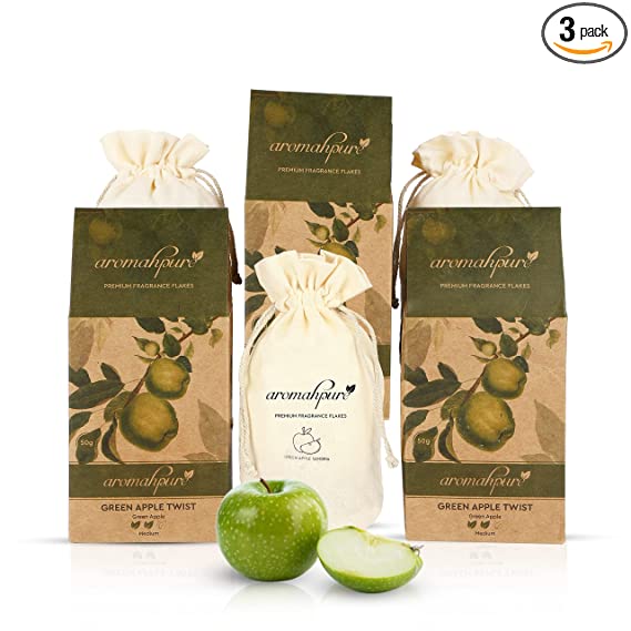 car perfume flakes green apple pack of 3