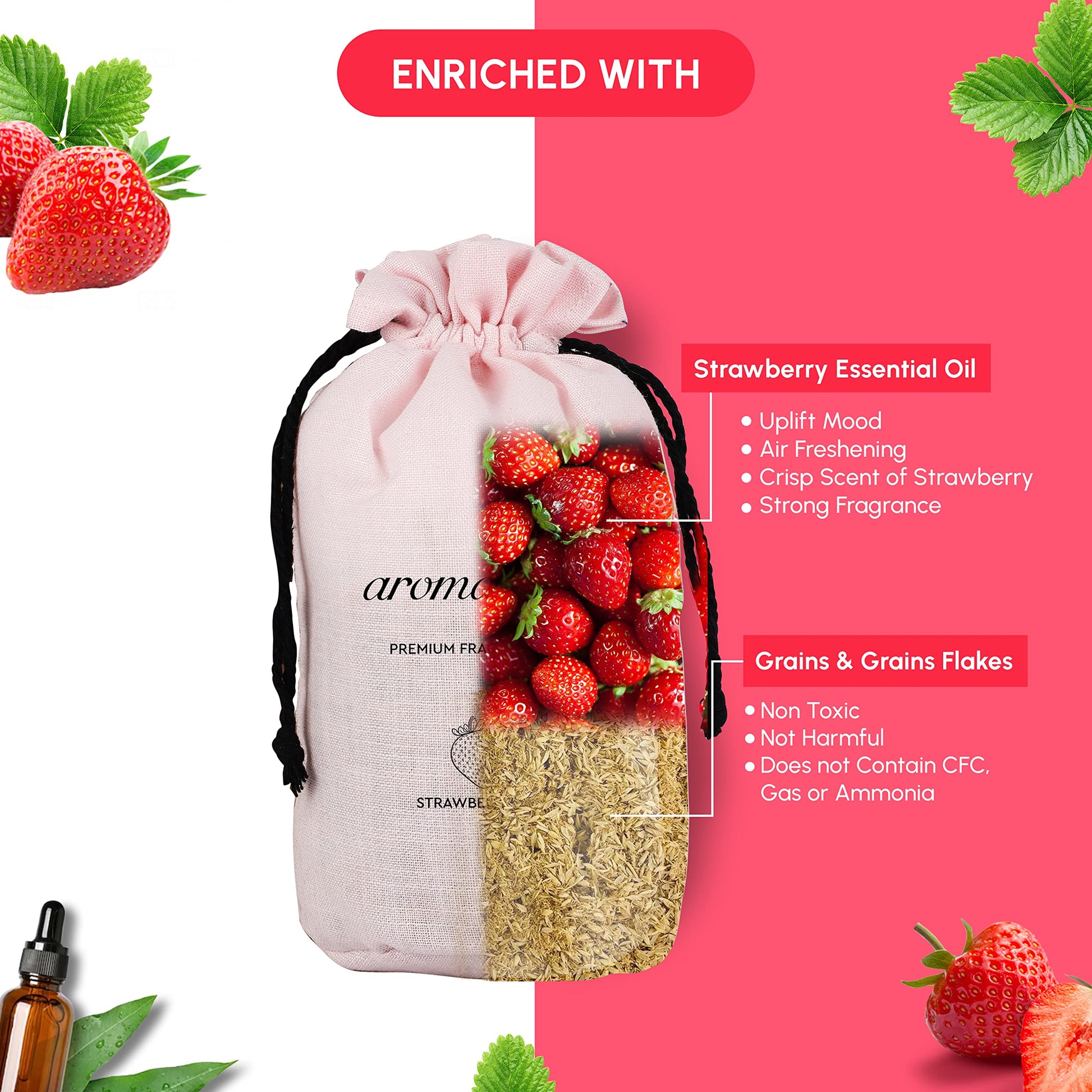 Anti smoke hanging car fragrance strawberry enriched with