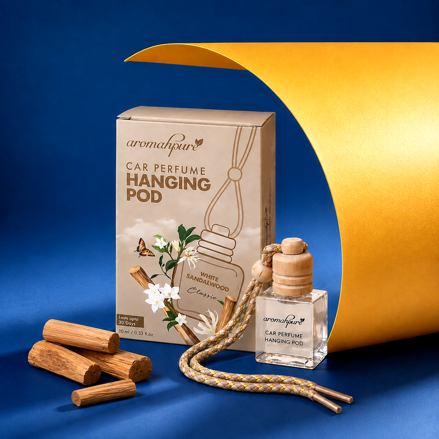 Sandalwood Car Perfume Hanging Pod Freshener | Last up to 30 Days | 10 ML