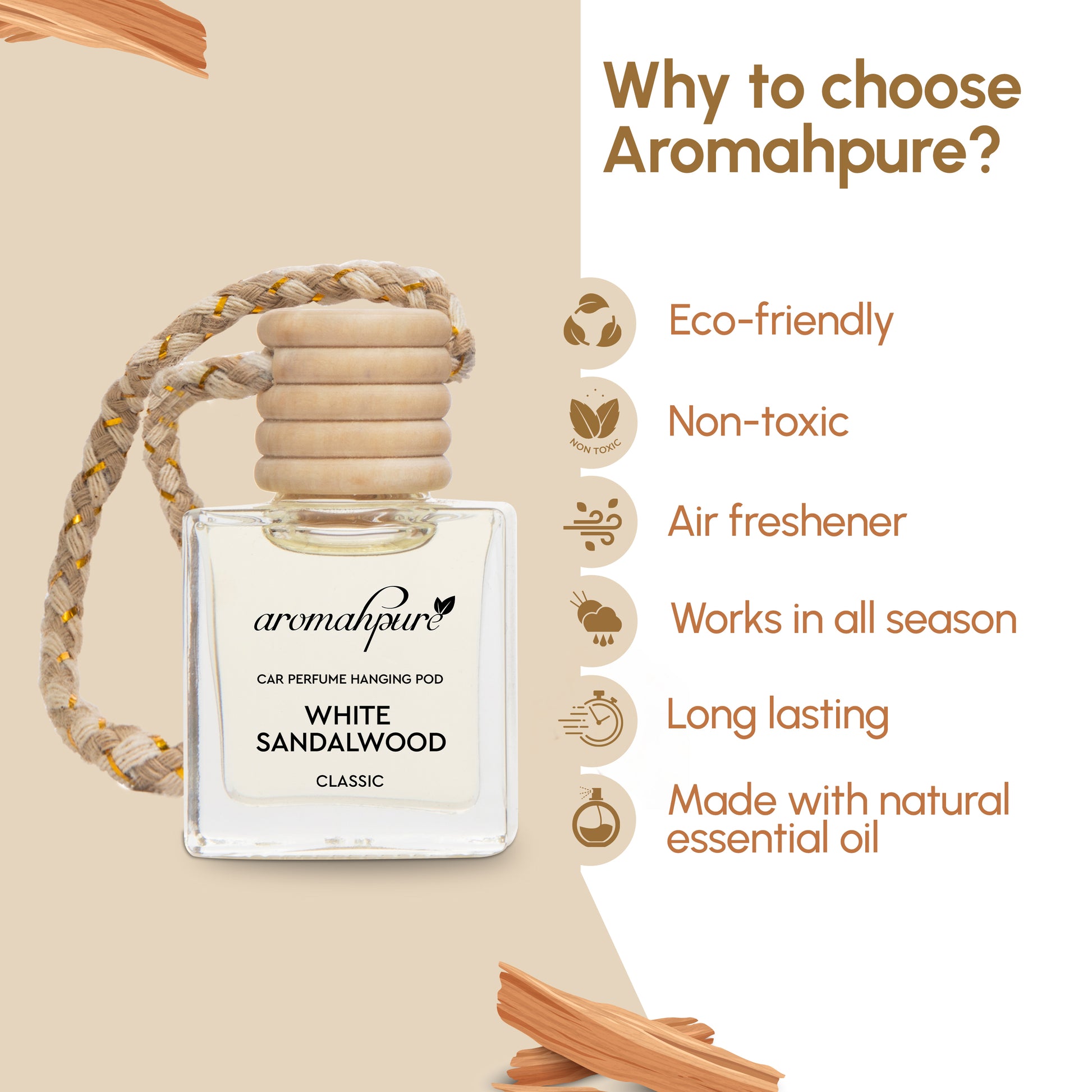 Buy Hanging Car Pod Freshener (Sandalwood) Online