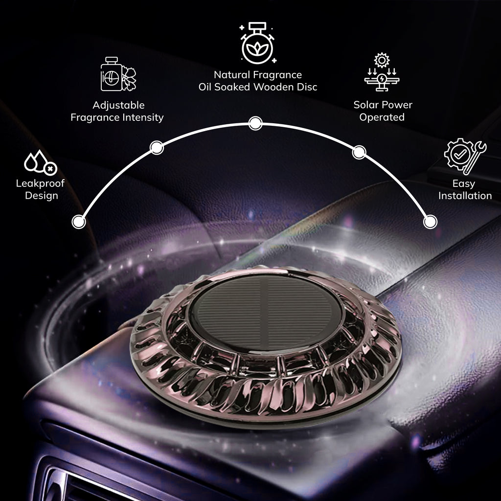 Round Solar Car Perfume Air Freshener (Cologne)