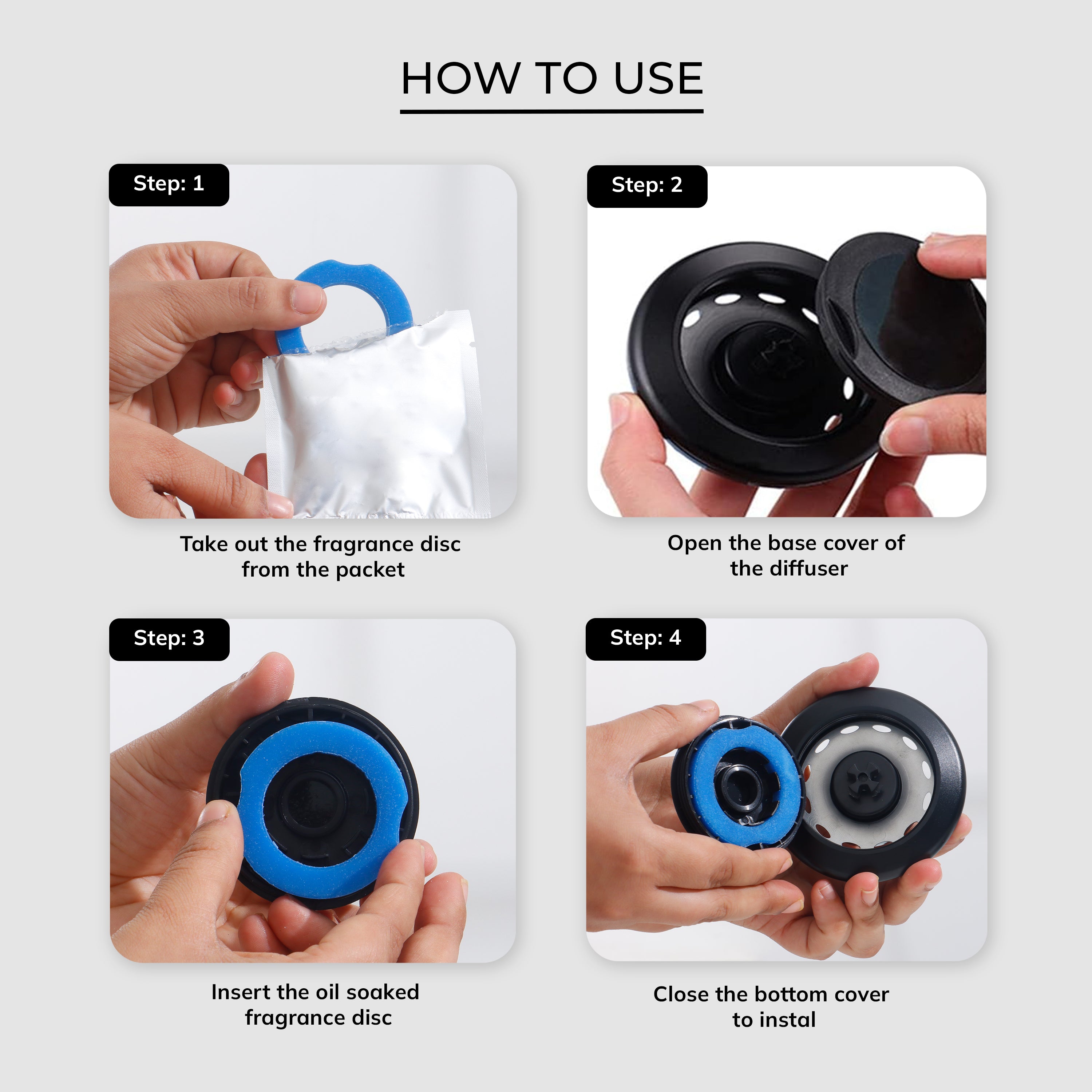 Round Solar Car Perfume Air Freshener (Ocean)