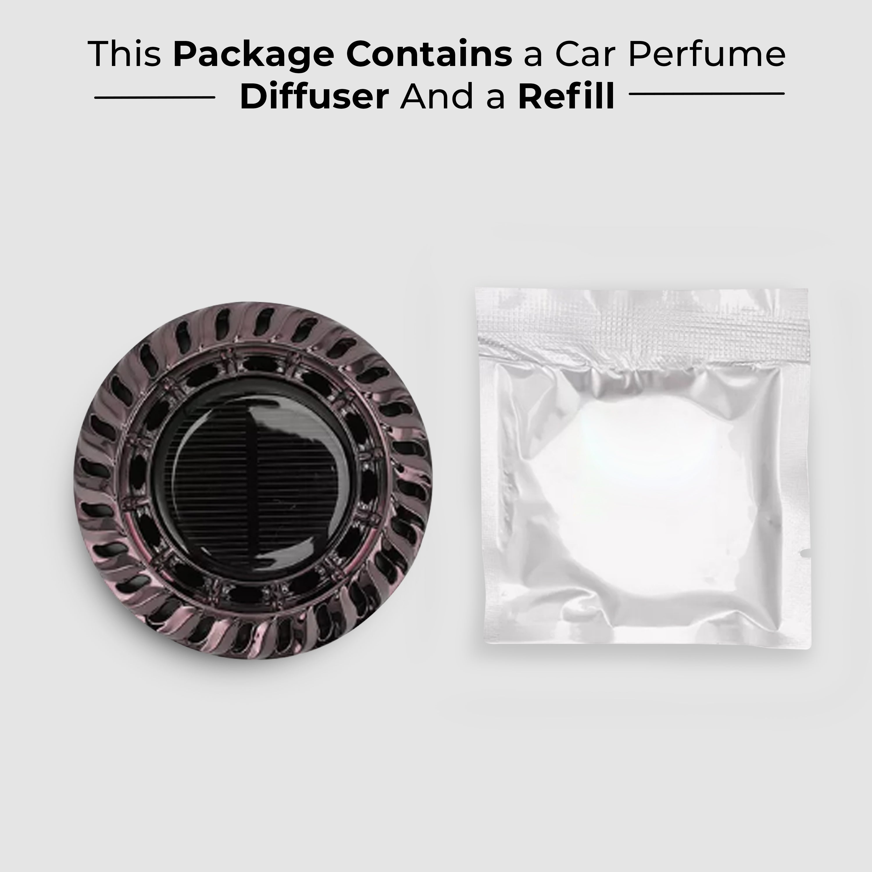 Round Solar Car Perfume Air Freshener (Cologne)