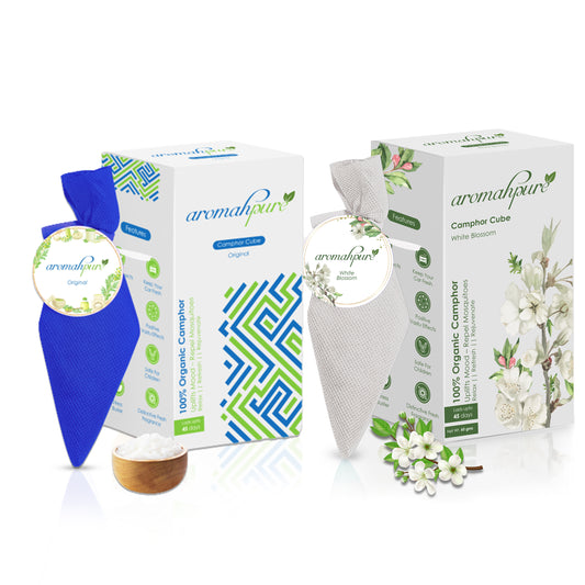 Aromahpure Camphor Cube Air Freshener (White Blossom + Original)