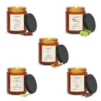 Black Screw Jar Candles Pack of 5 Fragrances
