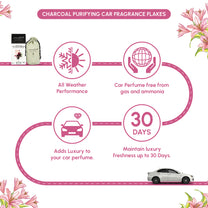 Aromahpure Premium Car Perfume Flakes with Activated Charcoal - Floral (Leafy Floral Lily)