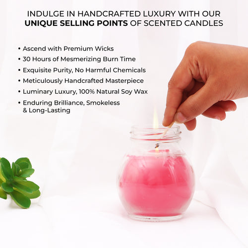 Matki Glass Jar Candles Rose USP