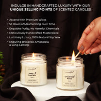 Aromahpure Soy Wax, Golden Screw Jar Candles, 55 Hours Burning Time Gauranteed (Vanilla Fantasy, Charming Rose)