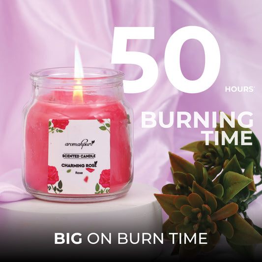 Aromahpure Soy Wax Yankee Jar Candles, 50 Hours Burning Time Guaranteed (Joyful Lavender, Charming Rose)