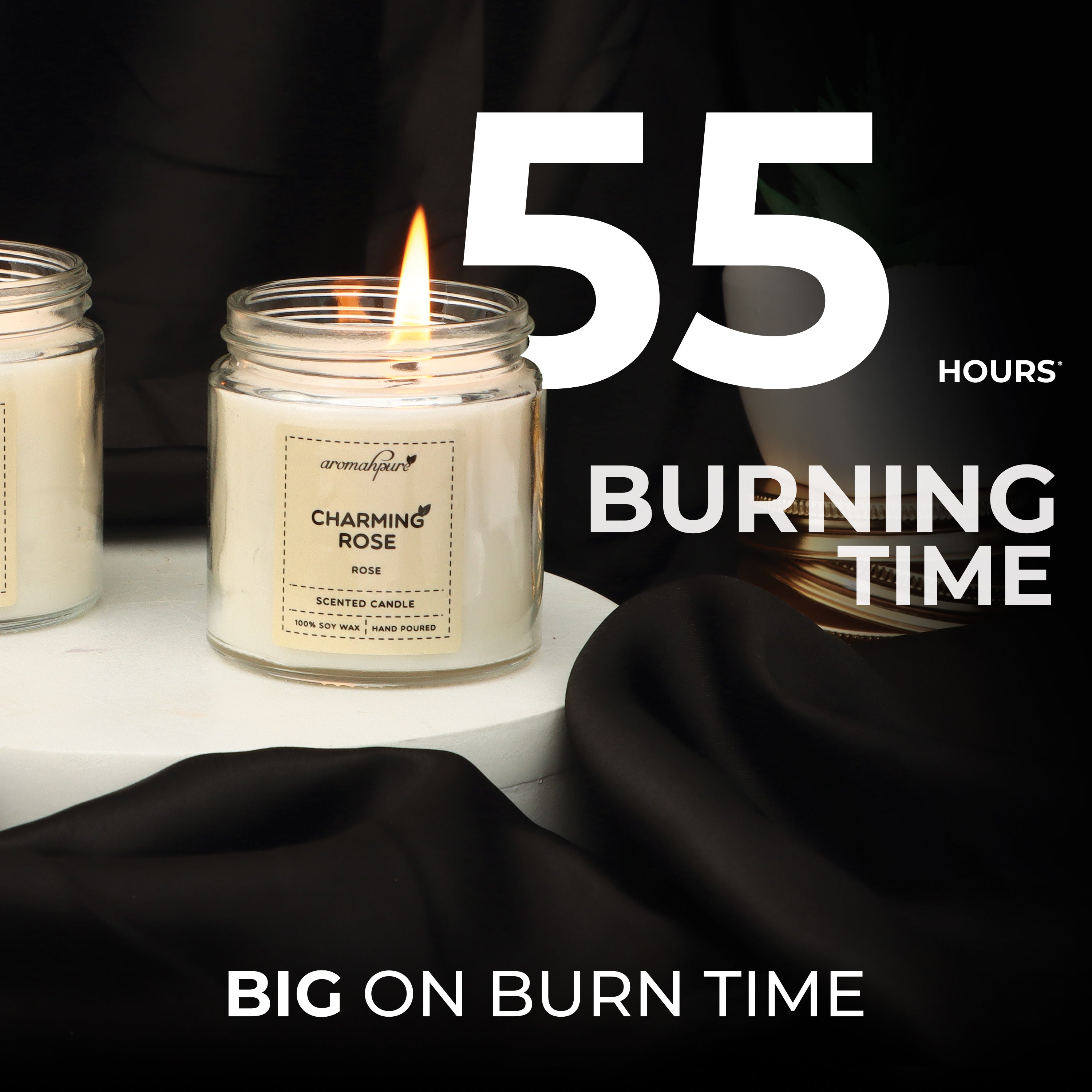 Golden Screw Jar Candles, 55 hours of burning time