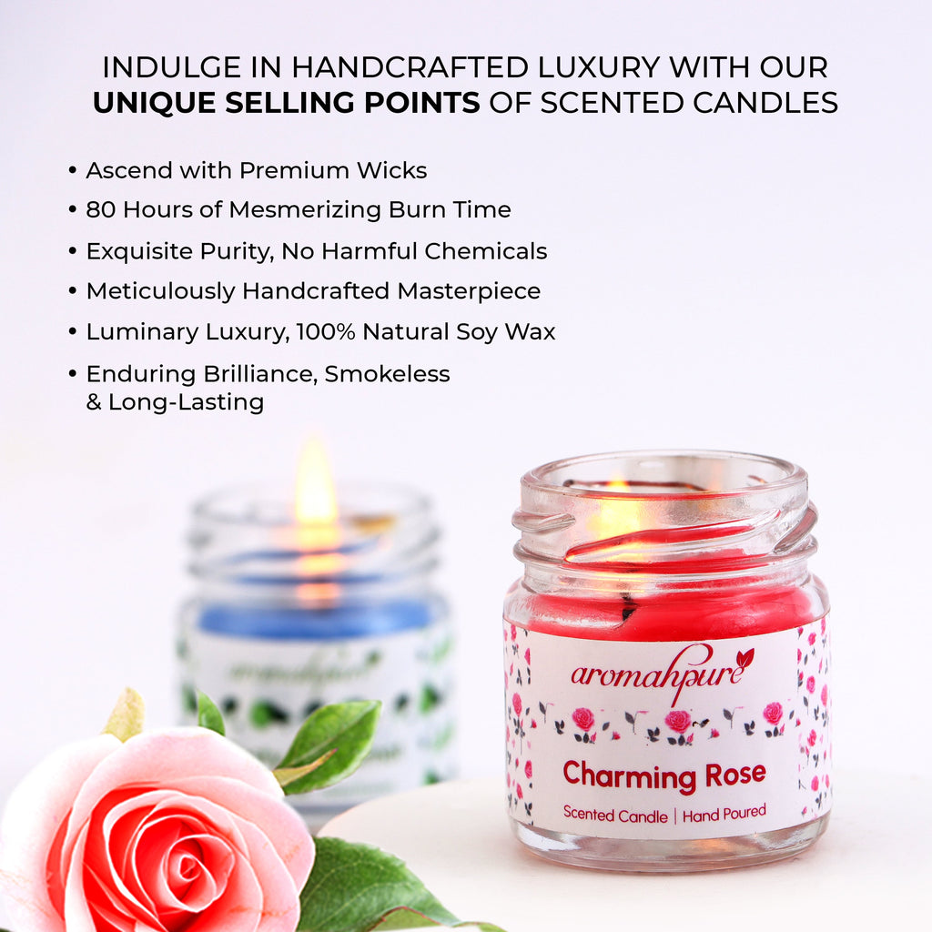 Aromahpure Round Jar Candle Charming Rose Scent