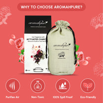 Aromahpure Premium Car Perfume Flakes with Activated Charcoal - Floral (Rose)