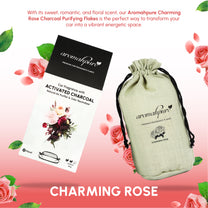 Aromahpure Premium Car Perfume Flakes with Activated Charcoal - Floral (Rose)