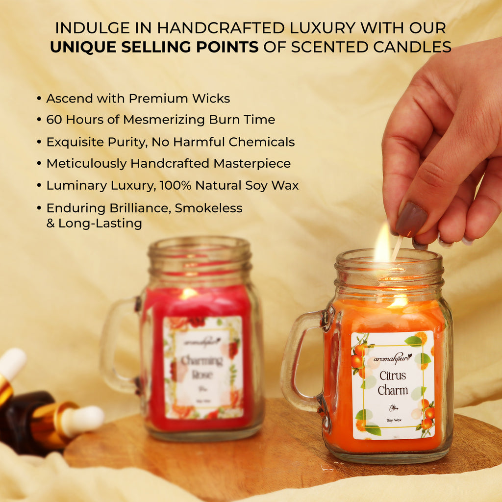 Mason Jar Candles Citrus Rose USP