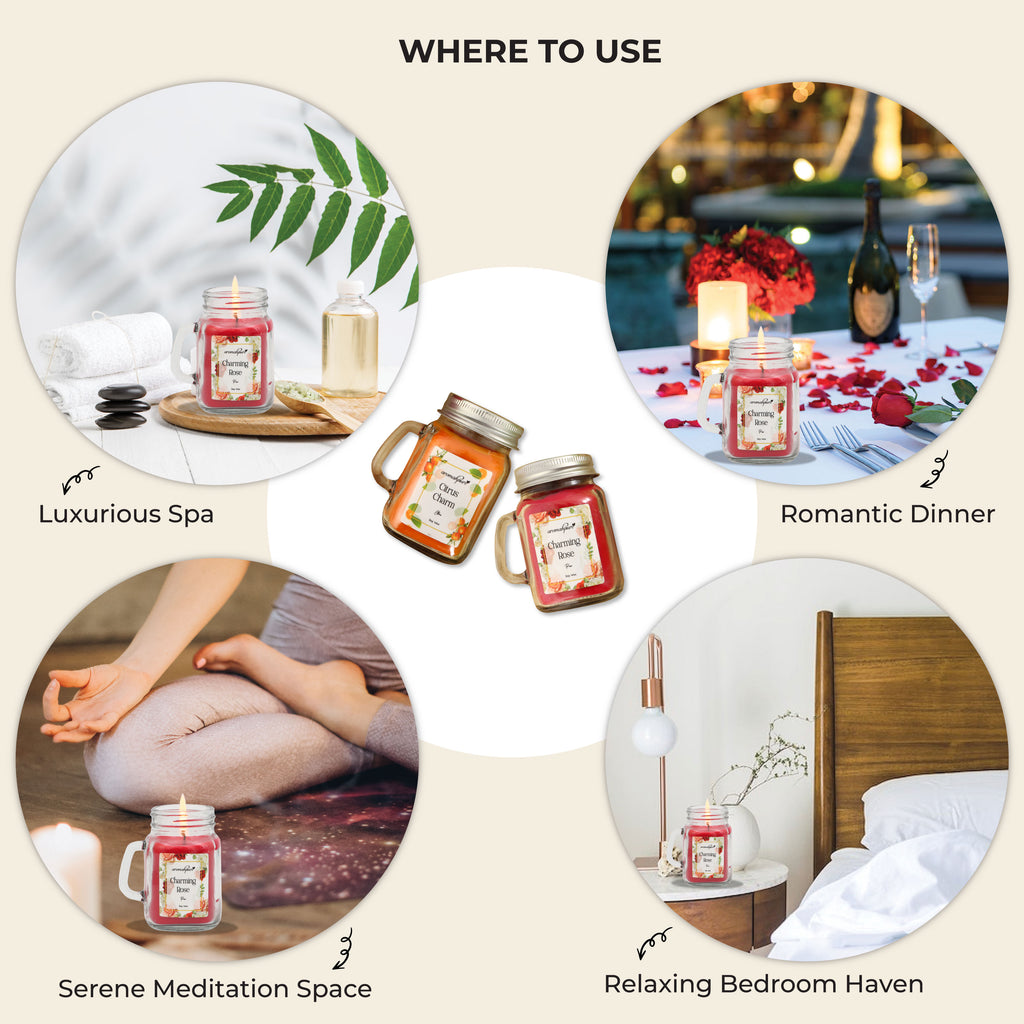 Where to use Mason Jar Candles Citrus Rose