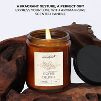 Aromahpure Soy Wax, Black Screw Jar Candles, 36 Hours Burning Time Gauranteed (Coffee Delight)