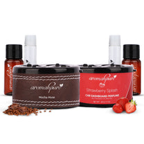 Aromahpure Dashboard Car Perfume with 50 ML Miniature Fragrance Oil (Coffee, Strawberry)